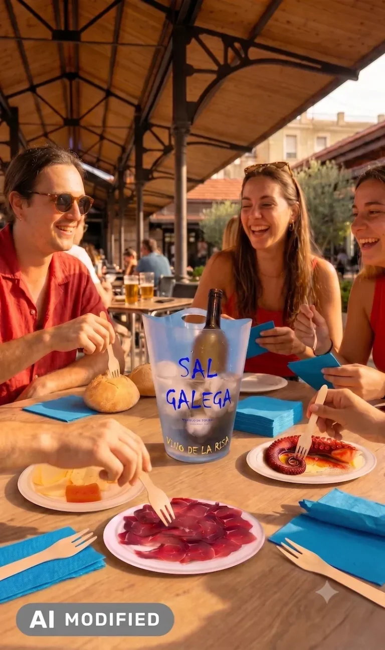 Comensales en terraza tapas Sal Galega Comensales en terraza tapas Sal Galega
