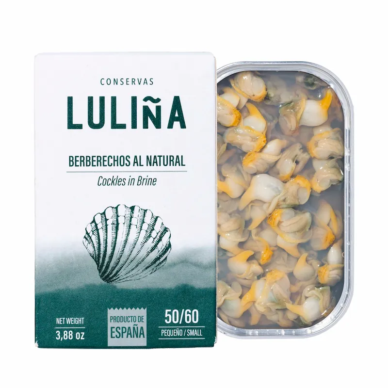 Berberechos al Natural - Sal Galega | Mercado del Grao Berberechos al natural de Conservas Luliña en Sal Galega, Mercado del Grao de Valencia.